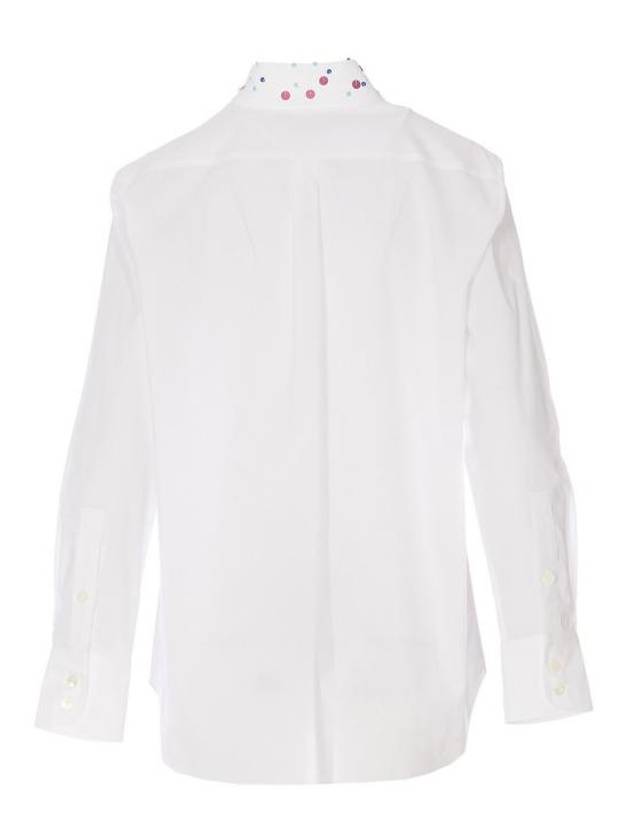 Embroidered Collar Regular Fit Shirt Lily White - MARNI - BALAAN 3