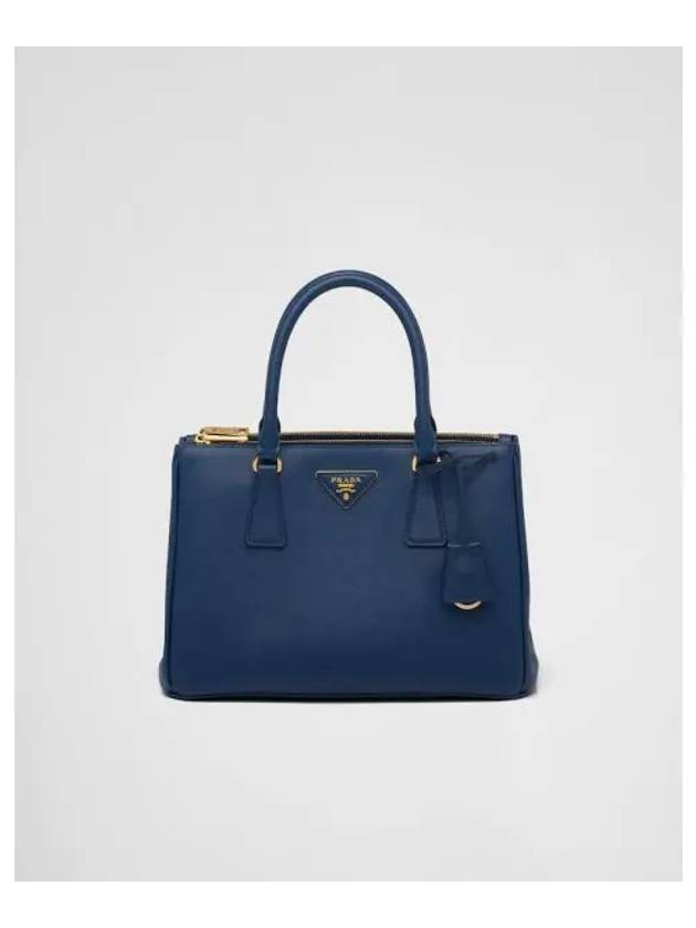 Galleria Saffiano Leather Medium Tote Bag Blue - PRADA - BALAAN.