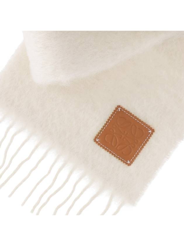 Anagram Fringe Mohair Scarf White - LOEWE - BALAAN 3