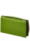 V Logo Signature Chain Grainy Calfskin Cross Bag Green - VALENTINO - BALAAN 3