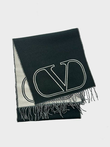 V logo signature cashmere muffler 3Y2ER033 KII LQ0 - VALENTINO - BALAAN 1