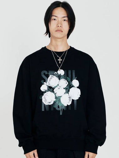 Tee Colorful Flower Seoul Night Sweatshirt Black - GRAN TURISMO - BALAAN 1