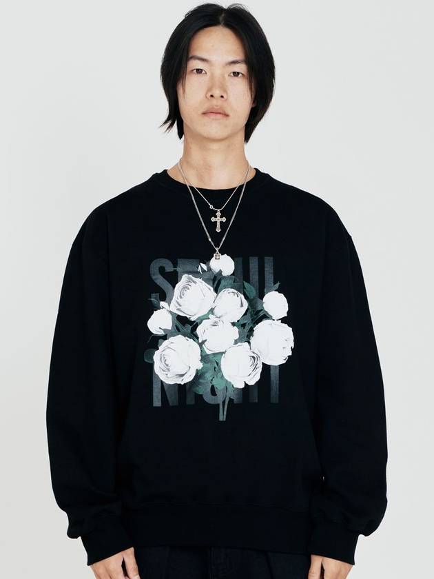 Multi-Colored Flower Seoul Night Sweatshirt Black - GRAN TURISMO - BALAAN 1