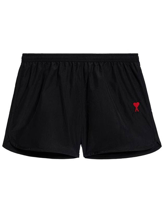 Heart Logo Swim Shorts Black - AMI - BALAAN 2