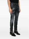 Stretch Cotton Leaf Effect Jeans Black - DSQUARED2 - BALAAN 7