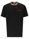 Icon Stripe Neck Short Sleeve T-Shirt Black - BURBERRY - BALAAN 2