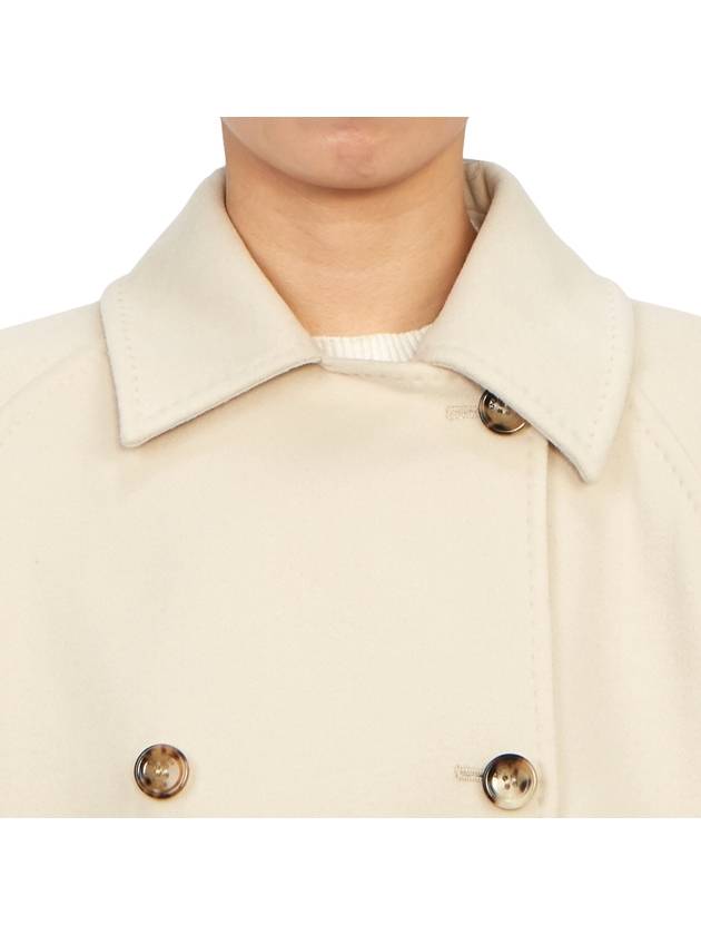 Volume Crop Double Breasted Virgin Wool Cape Beige - MAX MARA - BALAAN 7