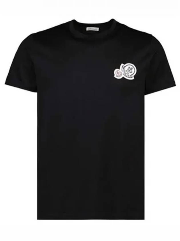 8C00048 8390Y 999 Double patch pocket round short sleeve t shirt black men s TJ 270317 - MONCLER - BALAAN 1