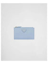 Saffiano Leather Card Wallet Pale Blue - PRADA - BALAAN 2