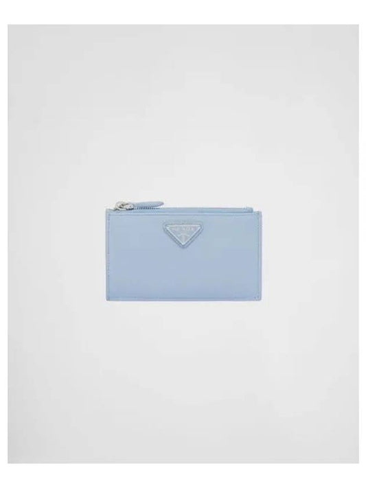 Saffiano Leather Card Wallet Pale Blue - PRADA - BALAAN 2