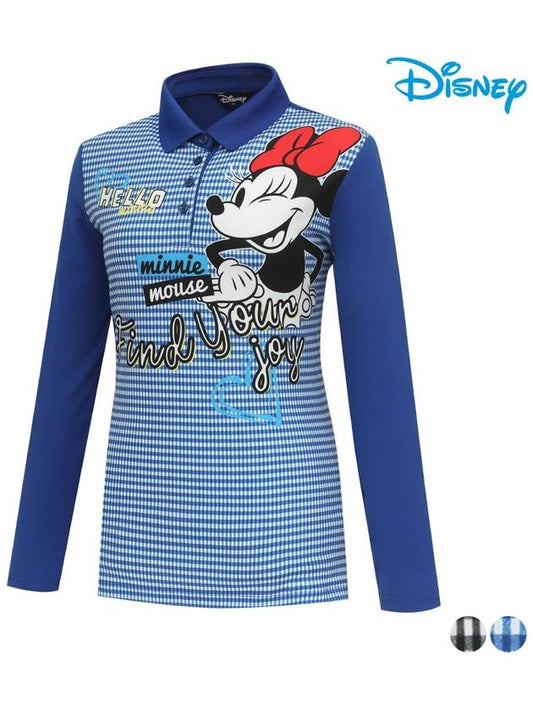 Disney Check Character Long Sleeve Collar T-Shirt DO1LTS005 - DISNEY GOLF - BALAAN 1