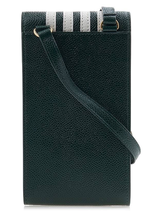 4-Bar Stripe Phone Holder Cross Bag Dark Green - THOM BROWNE - BALAAN 4