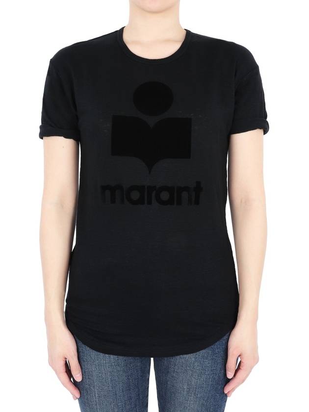 Women s Etoile Coldy Logo Short Sleeve All Black TS0004FA A1N09E 01BK - ISABEL MARANT - BALAAN 1