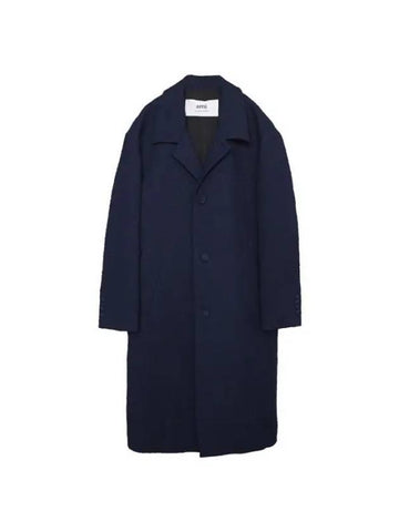 Breasted Single Coat Navy - AMI - BALAAN 1