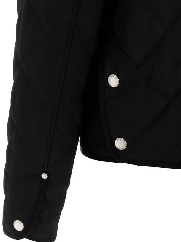 Striped point cropped quilted jacket black - BURBERRY - BALAAN 5