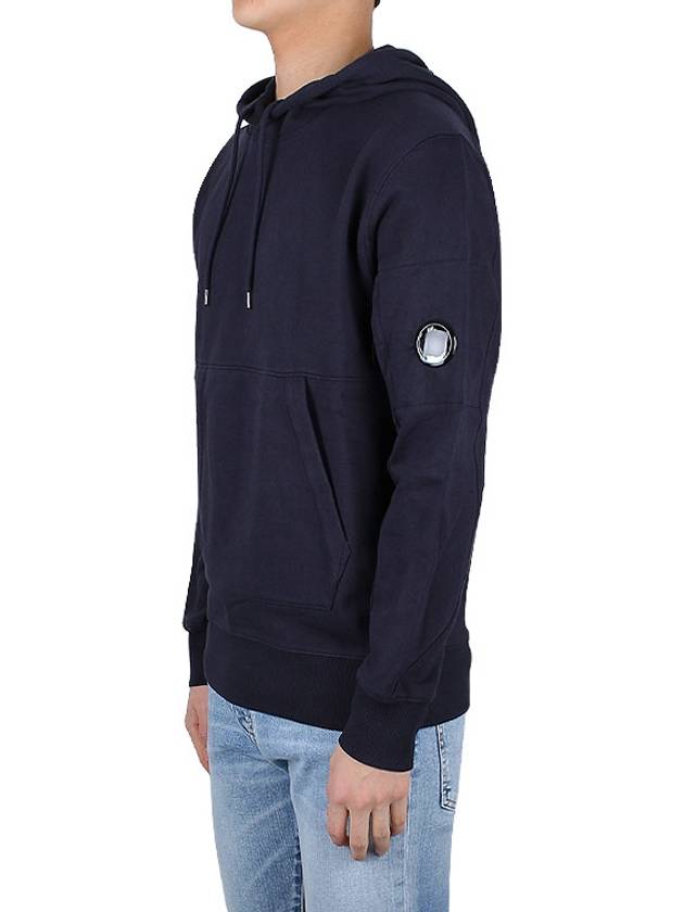 Logo Patch Drawstring Hoodie Navy - CP COMPANY - BALAAN 4