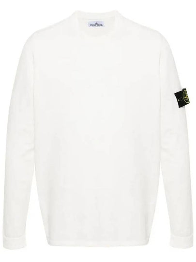 Raw Hand Cotton Crewneck Knit Top White - STONE ISLAND - BALAAN 2