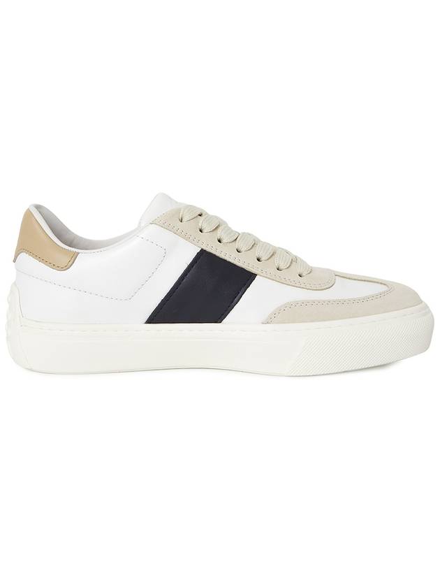 Leather Suede Low Top Sneakers White Black - TOD'S - BALAAN 5