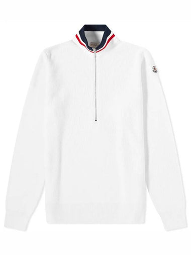 9F00001 M1131 002 CICLISTA High neck half zip-up ivory men's knit TLS - MONCLER - BALAAN 1