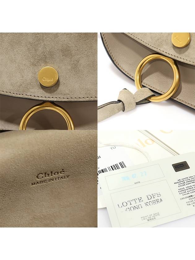 3S1239 H5I Morty Gray Suede Calfskin Gold KURTIS Mini Shoulder Bag - CHLOE - BALAAN 7