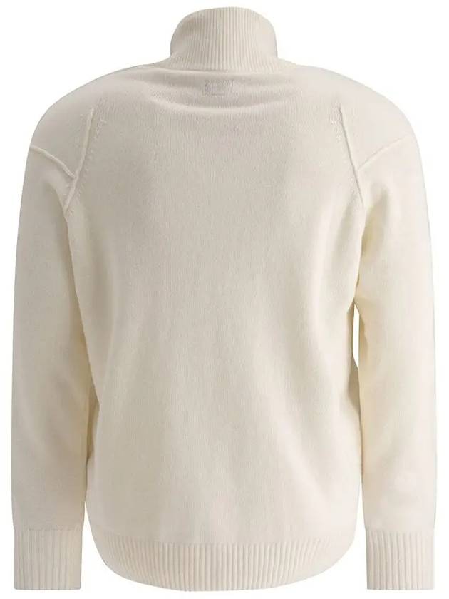 Lambswool GRS Half Zipped Knit Top White - CP COMPANY - BALAAN 3