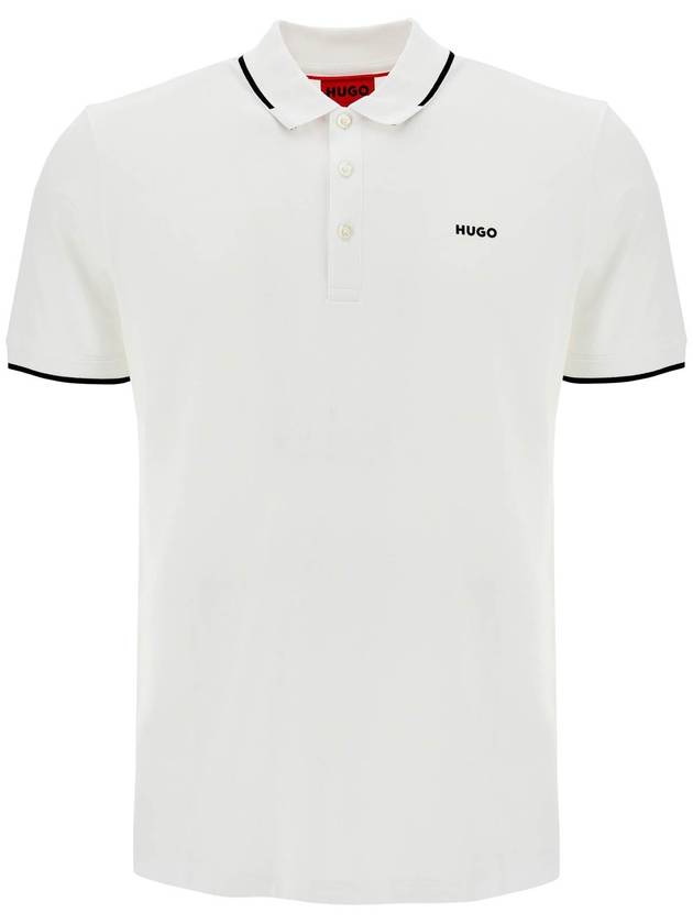 Chest Logo Print Short Sleeve Polo Shirt White - HUGO BOSS - BALAAN 2