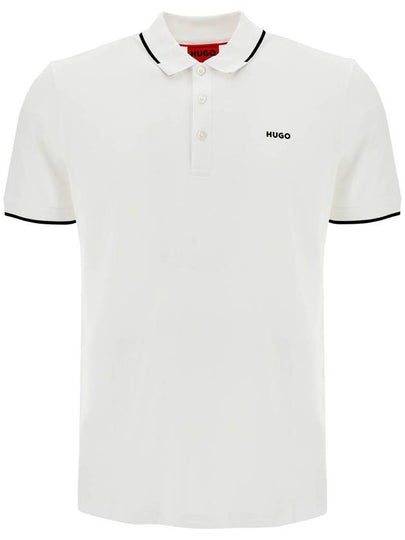 Chest Logo Print Short Sleeve Polo Shirt White - HUGO BOSS - BALAAN 2