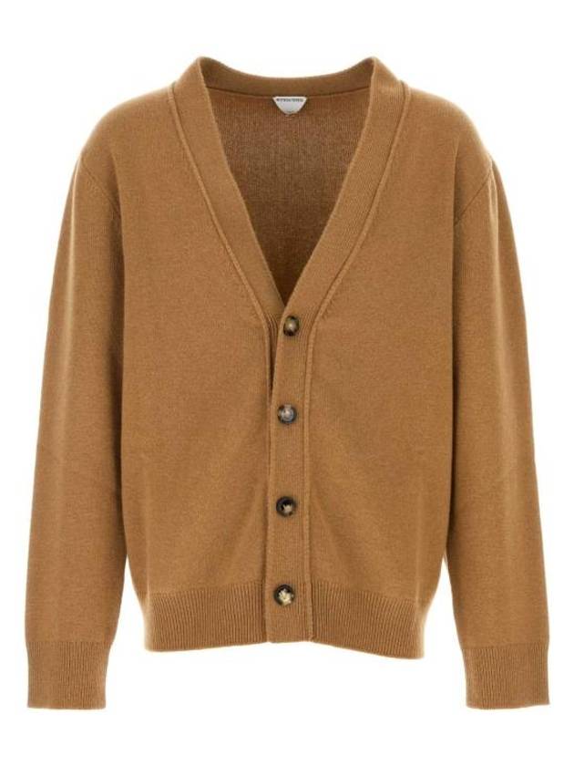 V Neck Cashmere Cardigan Brown - BOTTEGA VENETA - BALAAN 1