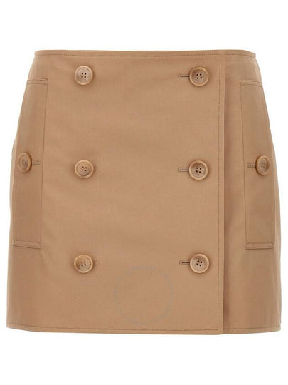 WoMen's Trench Mini Cotton Gabardine A-Line Skirt Pale Nude - BURBERRY - BALAAN 2