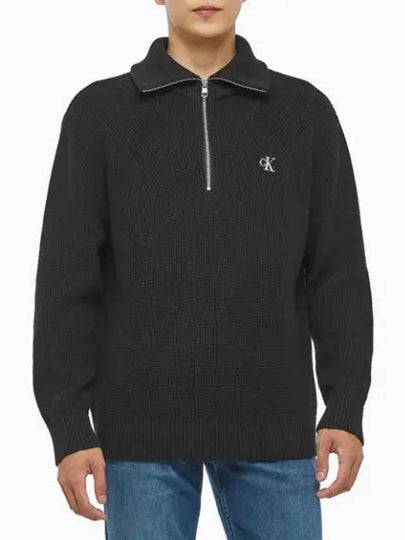 JEANS Men s Black Half Zip Up Pullover Sweater J325481 BEH - CALVIN KLEIN - BALAAN 2