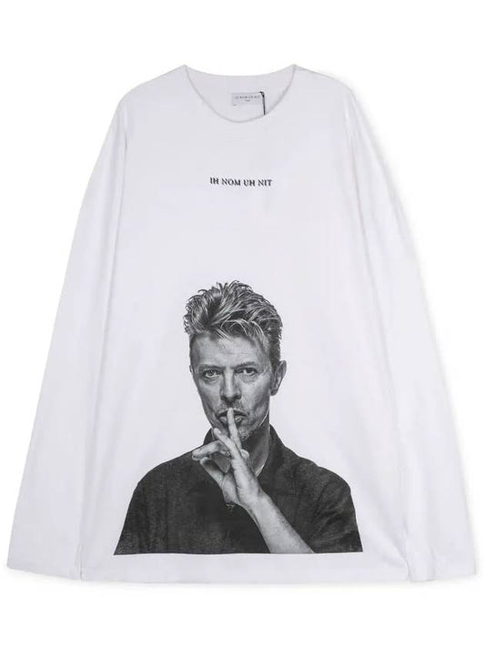 Men's David Bowie Silent White Long Sleeve T-shirt NUS19233 001 - IH NOM UH NIT - BALAAN 1