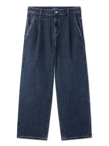 One tuck wide fit denim pants WASHED DEEP BLUE - BLACKBROWN - BALAAN 1