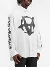 Logo Cotton Long-Sleeve Shirt White - VETEMENTS - BALAAN 3