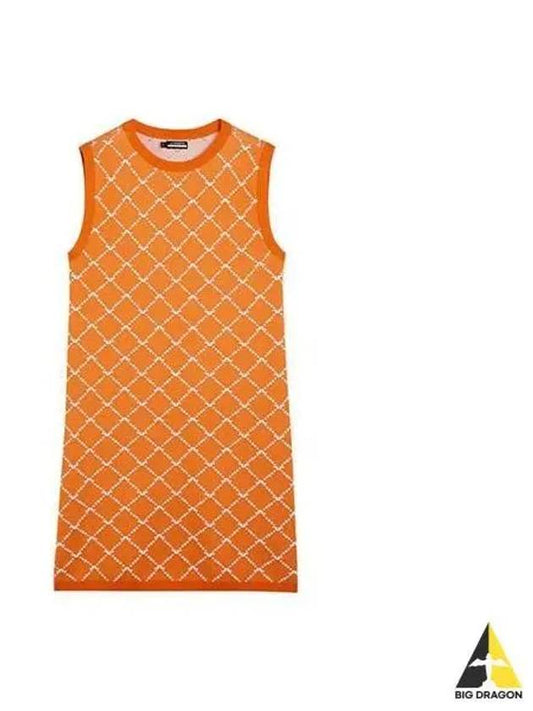 Women Fiona Knit Dress Orange AWSD08122 - J.LINDEBERG - BALAAN 1