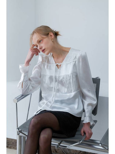 Balan Skyler Shirring Blouse White - LUGNER - BALAAN 1