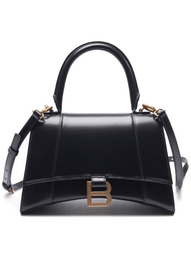 Hourglass Small Tote Bag in Shiny Box Calfskin Black - BALENCIAGA - BALAAN 2