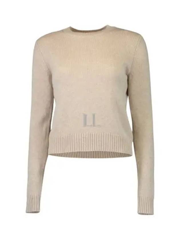 Heart Logo Cashmere Knit Top Beige - AMI - BALAAN 2