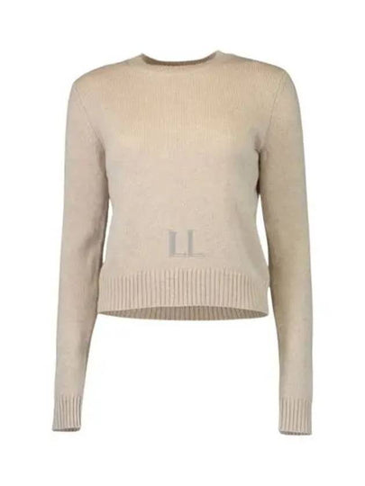 Heart Logo Cashmere Knit Top Beige - AMI - BALAAN 2