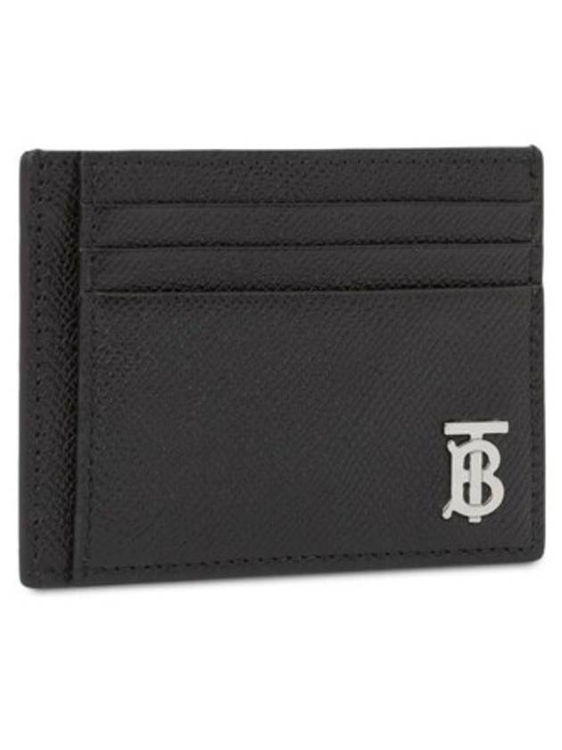 TB Money Clip Grainy Leather Card Wallet Black - BURBERRY - BALAAN 3