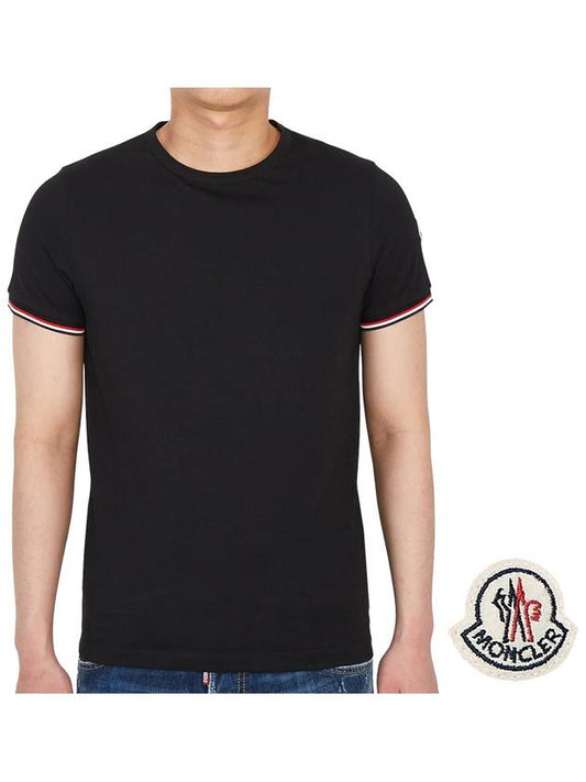 Arm logo crew neck cotton short sleeve t-shirt black - MONCLER - BALAAN 2