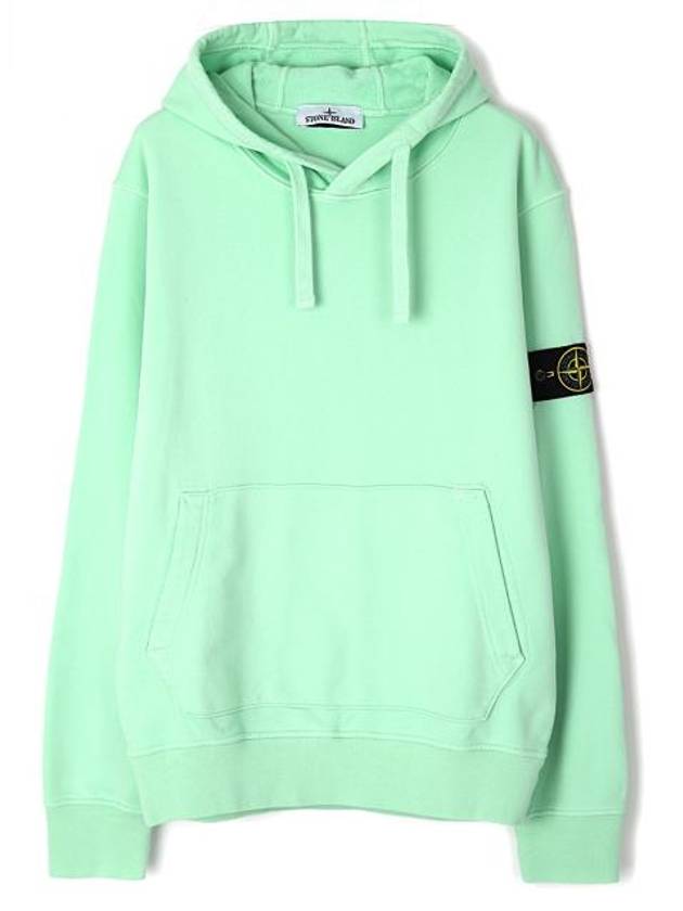 Signature Logo Patch Hoodie Light Green - STONE ISLAND - BALAAN 2