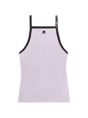 Courreges Logo Patch Buckle Strap Tank Top 124JDE067JS0070 B102 - COURREGES - BALAAN 1