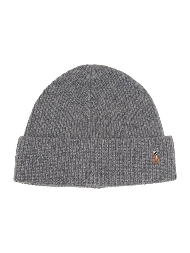 Signature Pony Logo Beanie Gray - POLO RALPH LAUREN - BALAAN 1