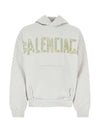 Tape Type Ribbed Pocket Large Fit Hoodie White - BALENCIAGA - BALAAN 1