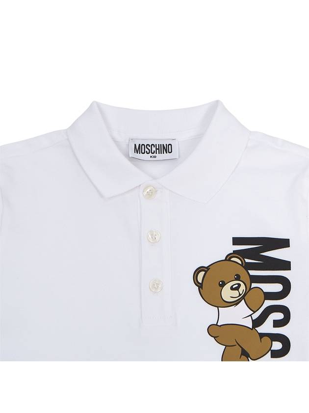 Kids collar short sleeve t shirt HPM03Y LFA01 10101 Adults can wear - MOSCHINO - BALAAN 3