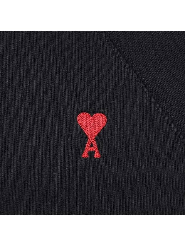 Small Heart Logo Sweatshirt Black - AMI - BALAAN 5