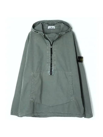 Brushed Cotton Anorak Sage Green - STONE ISLAND - BALAAN 1