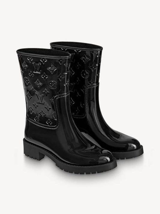 Drops Flat Half Rain Boots Black - LOUIS VUITTON - BALAAN 2