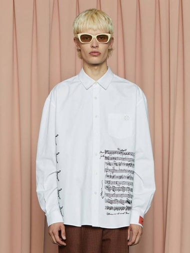 Sheet Music Long Sleeve Shirt White - UNALLOYED - BALAAN 1