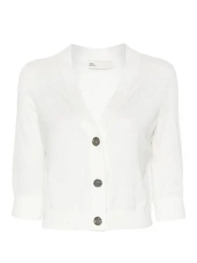 Cotton Shrunken Cardigan White - TORY BURCH - BALAAN 2